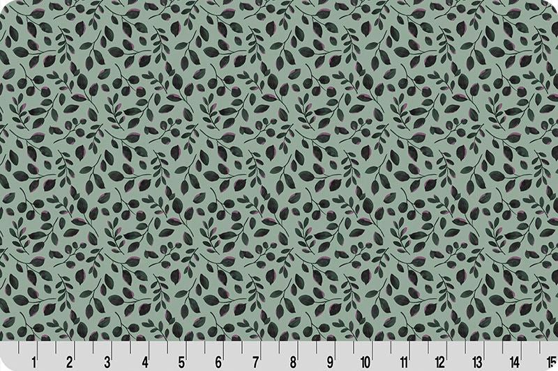 Shannon Fabrics Quilting Cuddle Garden Leaves Green 1.5mm 44" Wide Minky Fabric - On Pins & Needles Quilting Co.