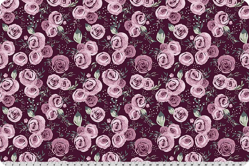 Shannon Fabrics Quilting Cuddle Garden Roses Woodrose 1.5mm 44" Wide Minky Fabric - On Pins & Needles Quilting Co.