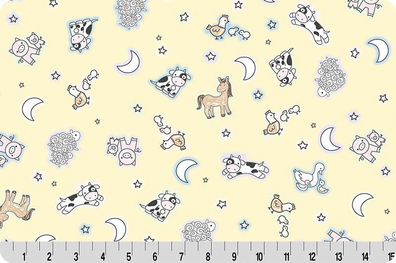 Shannon Fabrics Quilting Cuddle Goodnight Farm Dreamy Barn Butter 1.5mm 44" Wide Minky Fabric