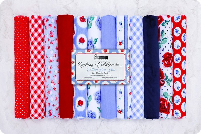 Shannon Fabrics Quilting Cuddle Minky Fabric Fat Quarter Pack Cottage Blue Bonnet - On Pins & Needles Quilting Co.