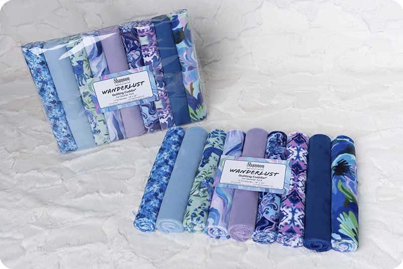 Shannon Fabrics Quilting Cuddle Minky Fabric Fat Quarter Pack Wanderlust Blue - On Pins & Needles Quilting Co.