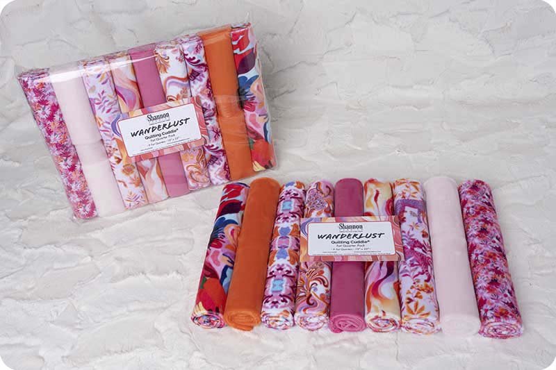 Shannon Fabrics Quilting Cuddle Minky Fabric Fat Quarter Pack Wanderlust Pink - On Pins & Needles Quilting Co.