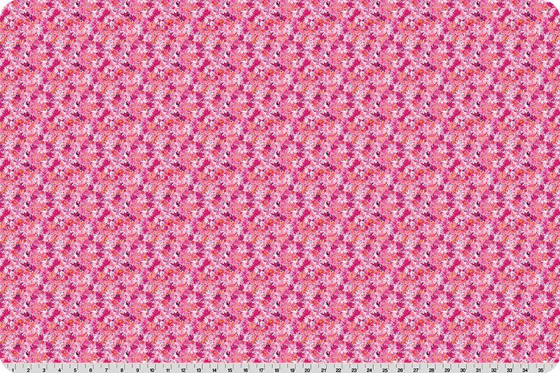 Shannon Fabrics Quilting Cuddle Wanderlust Daisies Pink 1.5mm 44" Wide Minky Fabric - On Pins & Needles Quilting Co.