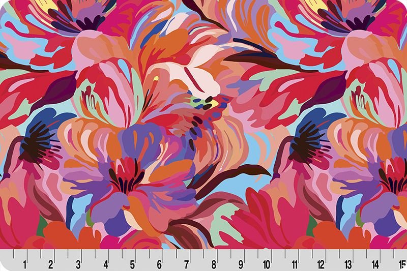 Shannon Fabrics Quilting Cuddle Wanderlust Florals Pink 1.5mm 44" Wide Minky Fabric - On Pins & Needles Quilting Co.