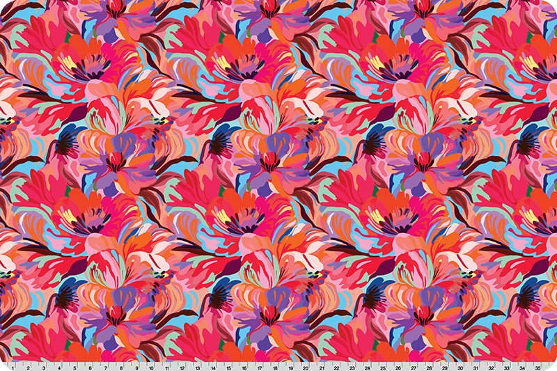 Shannon Fabrics Quilting Cuddle Wanderlust Florals Pink 1.5mm 44" Wide Minky Fabric - On Pins & Needles Quilting Co.
