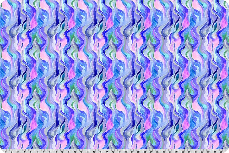 Shannon Fabrics Quilting Cuddle Wanderlust Rainbow Blue 1.5mm 44" Wide Minky Fabric - On Pins & Needles Quilting Co.