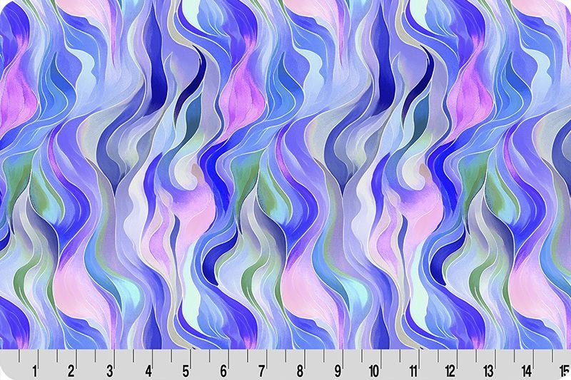 Shannon Fabrics Quilting Cuddle Wanderlust Rainbow Blue 1.5mm 44" Wide Minky Fabric - On Pins & Needles Quilting Co.