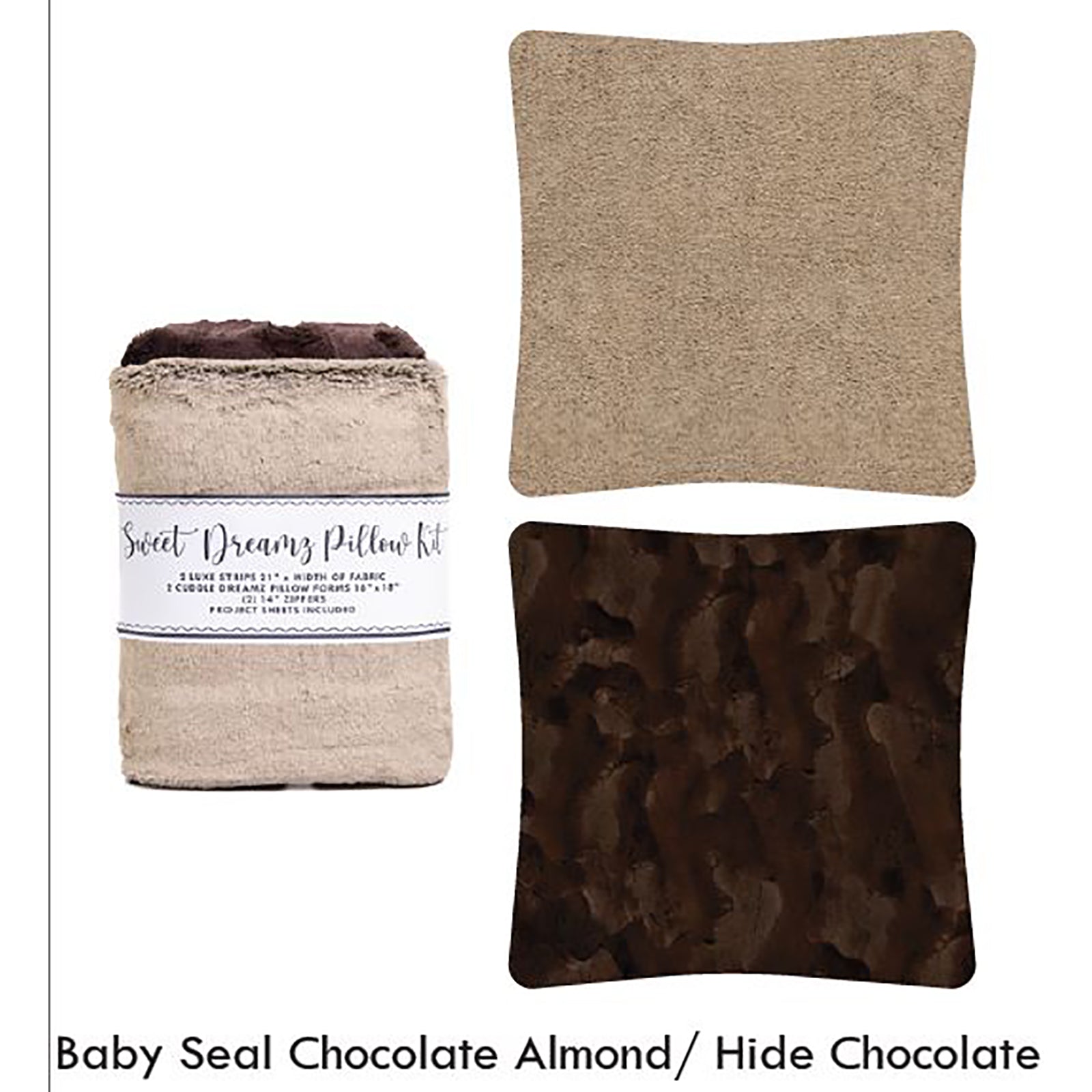 Shannon Fabrics Sweet Dreamz Pillow Kit Frosted Baby Seal Chocolate/Almond - On Pins & Needles Quilting Co.