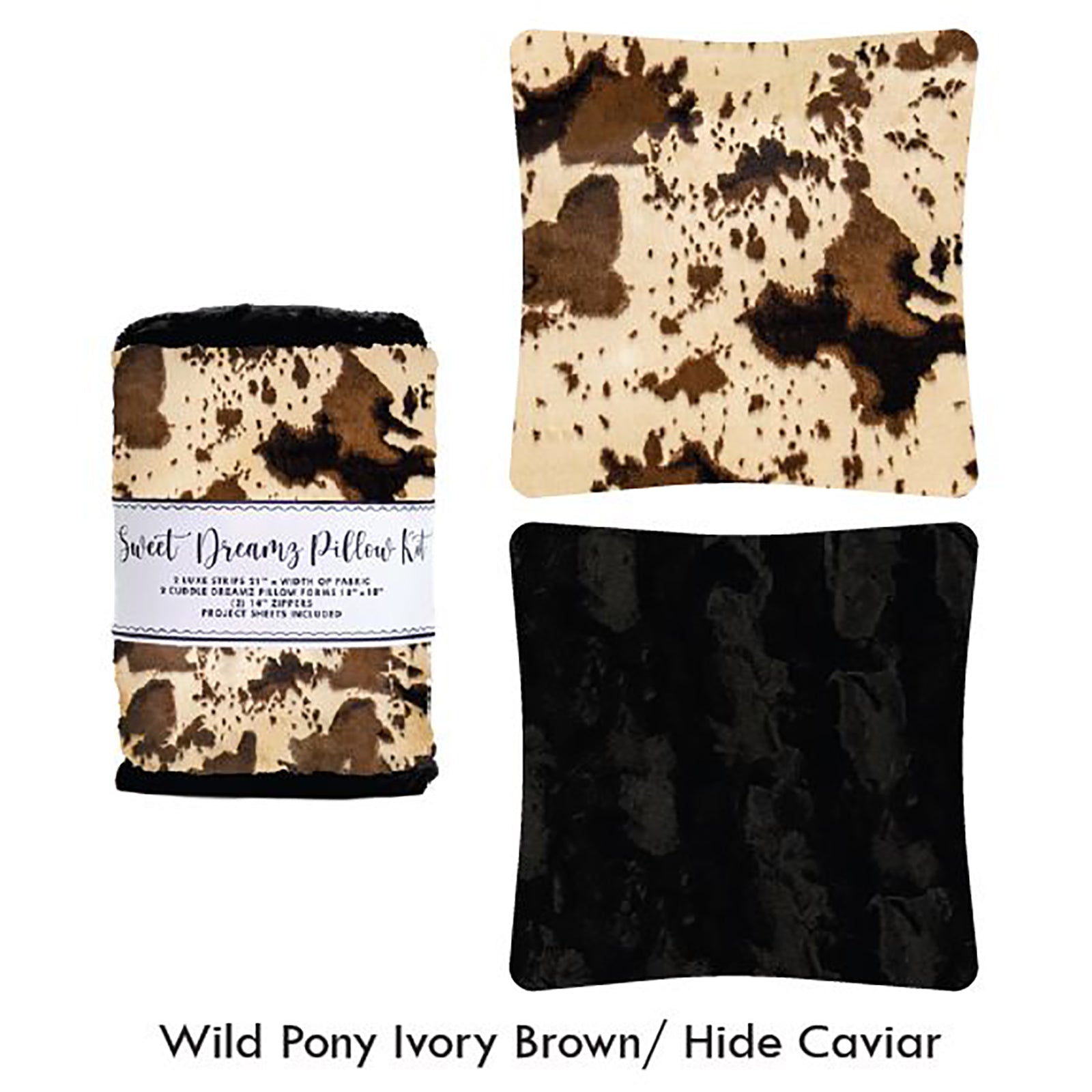 Shannon Fabrics Sweet Dreamz Pillow Kit Wild Pony Ivory/Brown - On Pins & Needles Quilting Co.