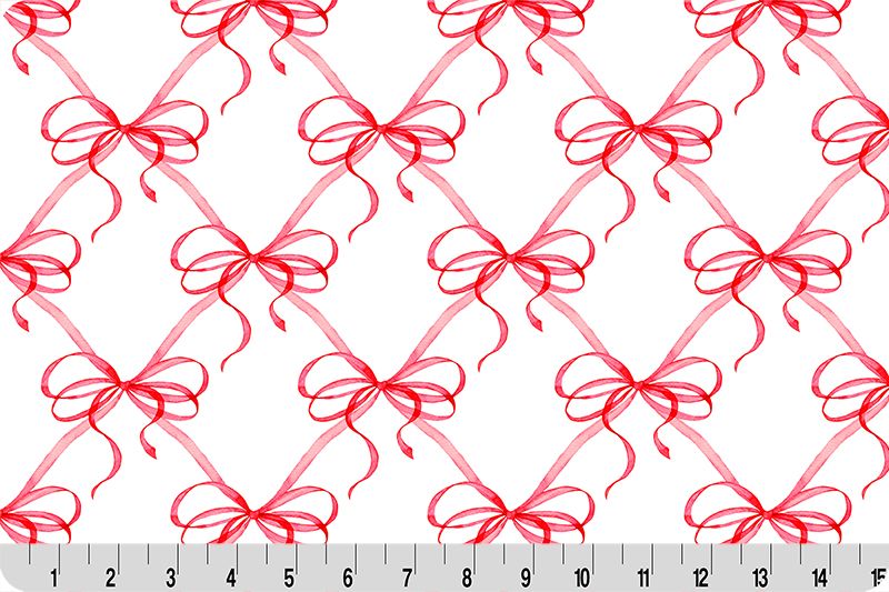 Shannon Fabrics Tied With A Bow Digital Cuddle Snow Cardinal Minky Fabric - On Pins & Needles Quilting Co.