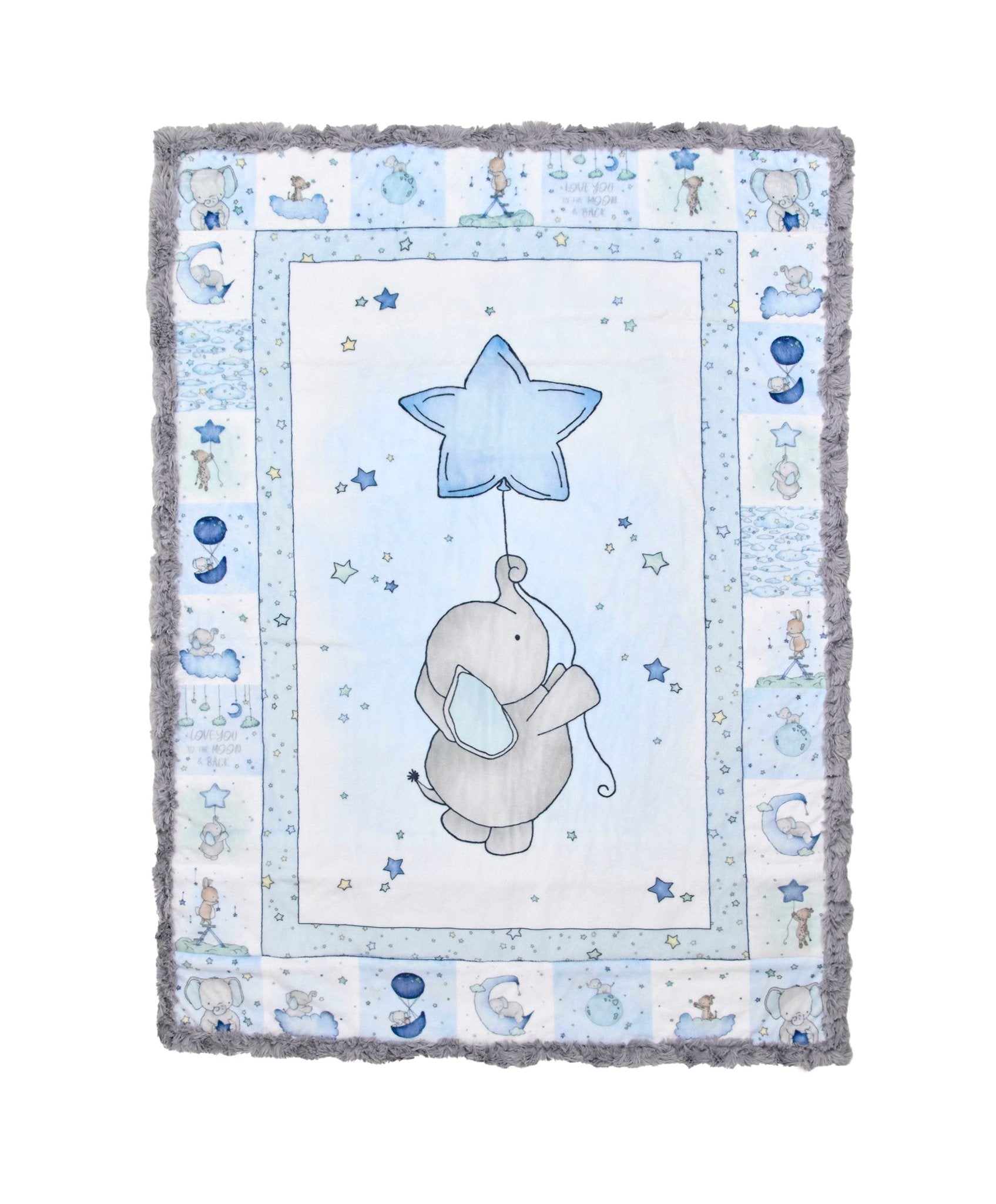 Shannon Fabrics Tiny Tails Sweet Pea Eli Cuddle Minky Blanket Kit 29"x41" - On Pins & Needles Quilting Co.