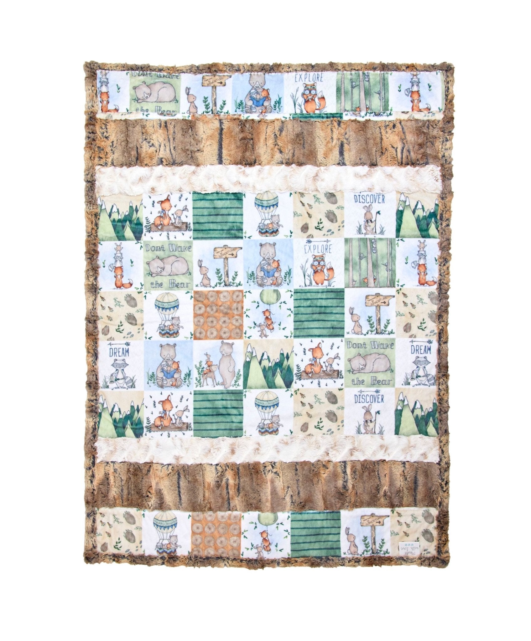 Shannon Fabrics Tiny Tails Timber Grove Cuddle Minky Blanket Kit 29"x41" - On Pins & Needles Quilting Co.