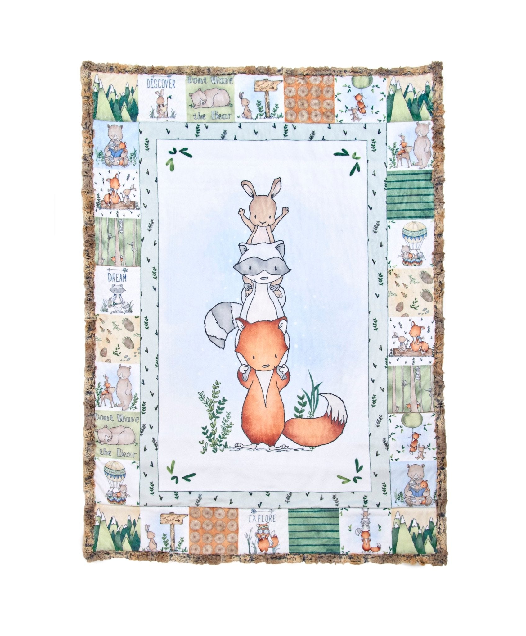 Shannon Fabrics Tiny Tails Timber Grove Cuddle Minky Blanket Kit 29"x41" - On Pins & Needles Quilting Co.