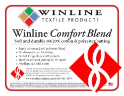 Comfort Blend 80/20% Cotton & Polyester Quilt Batting - Winline Textiles - On Pins & Needles Quilting Co.