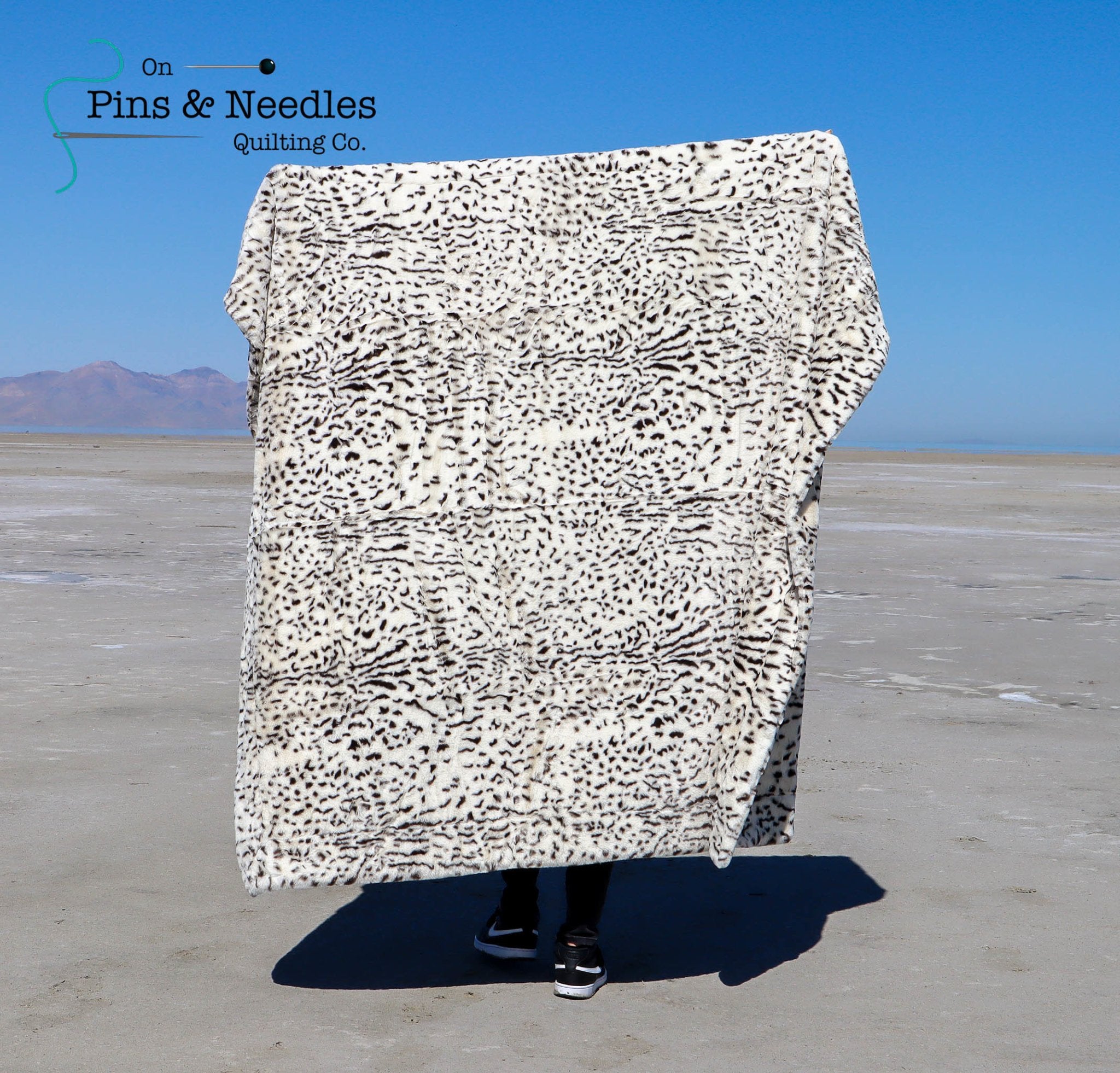 Cozy Acres Snow Pearl Leopard Minky Blanket (XL 72"x60") - On Pins & Needles Quilting Co.