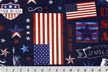 Shannon Digital Cuddle Minky Americana Ink Fabric (PRICE PER 1/2 YARD) - On Pins & Needles Quilting Co.