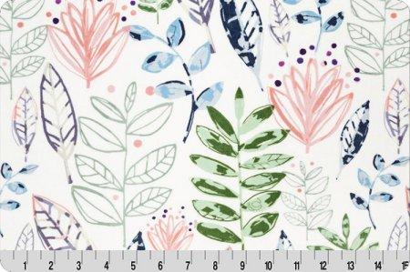 Shannon Digital Cuddle Minky Modern Leaf Blossom Fabric (PRICE PER 1/2 YARD) - On Pins & Needles Quilting Co.