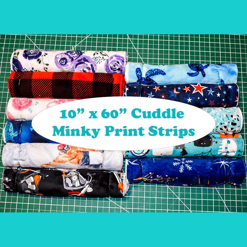 Shannon Fabrics 10" x 60" Cuddle Minky Print Fabric Strips - On Pins & Needles Quilting Co.