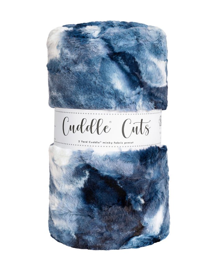 Shannon Fabrics 2 Yard Luxe Cuddle Cut Sorbet Blue Print Minky Fabric (60"x72") - On Pins & Needles Quilting Co.