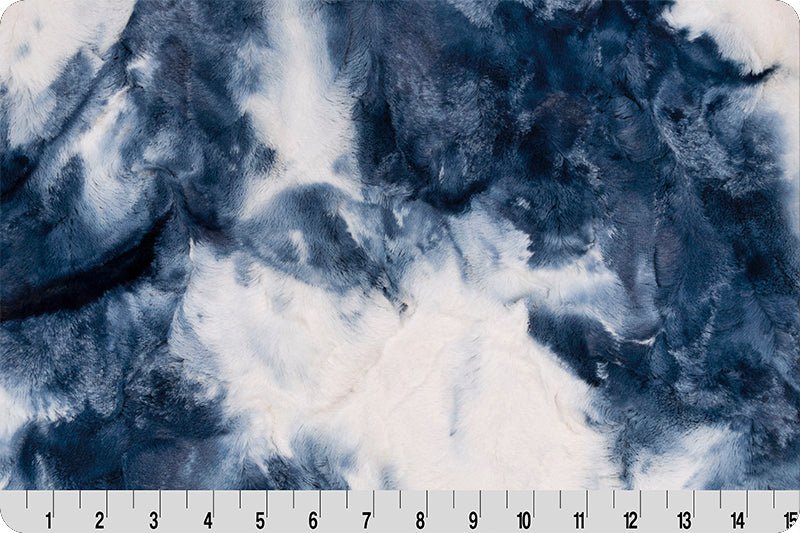 Shannon Fabrics 2 Yard Luxe Cuddle Cut Sorbet Blue Print Minky Fabric (60"x72") - On Pins & Needles Quilting Co.