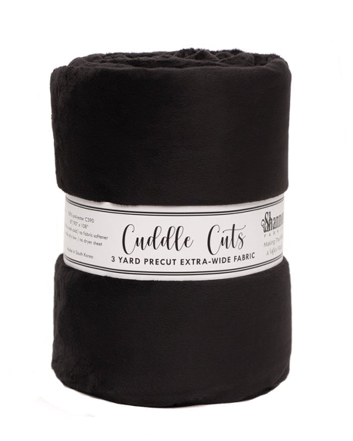 Shannon Fabrics 3 Yard Cuddle Cut Extra-Wide Black Minky Fabric (90"x108") - On Pins & Needles Quilting Co.