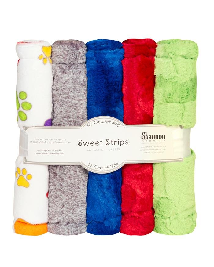 Shannon Fabrics 5 Pack of 10in Luxe Cuddle Strips Rainbow