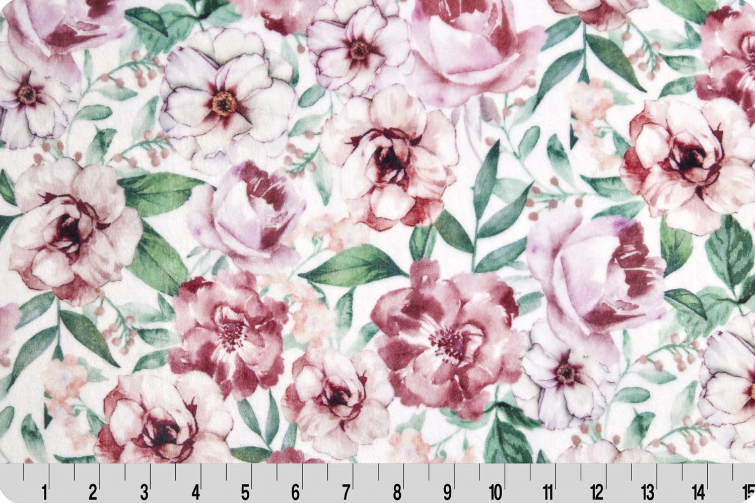 Shannon Fabrics Country Floral Digital Cuddle Rosewater Minky Fabric - On Pins & Needles Quilting Co.
