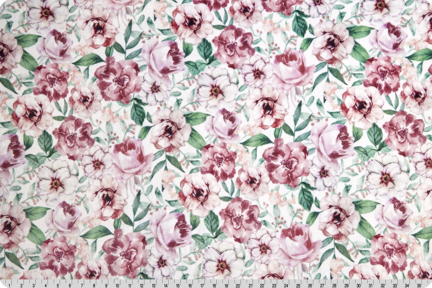 Shannon Fabrics Country Floral Digital Cuddle Rosewater Minky Fabric - On Pins & Needles Quilting Co.