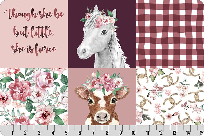 Shannon Fabrics Cowgirl Digital Cuddle Rosewater Minky Fabric - On Pins & Needles Quilting Co.