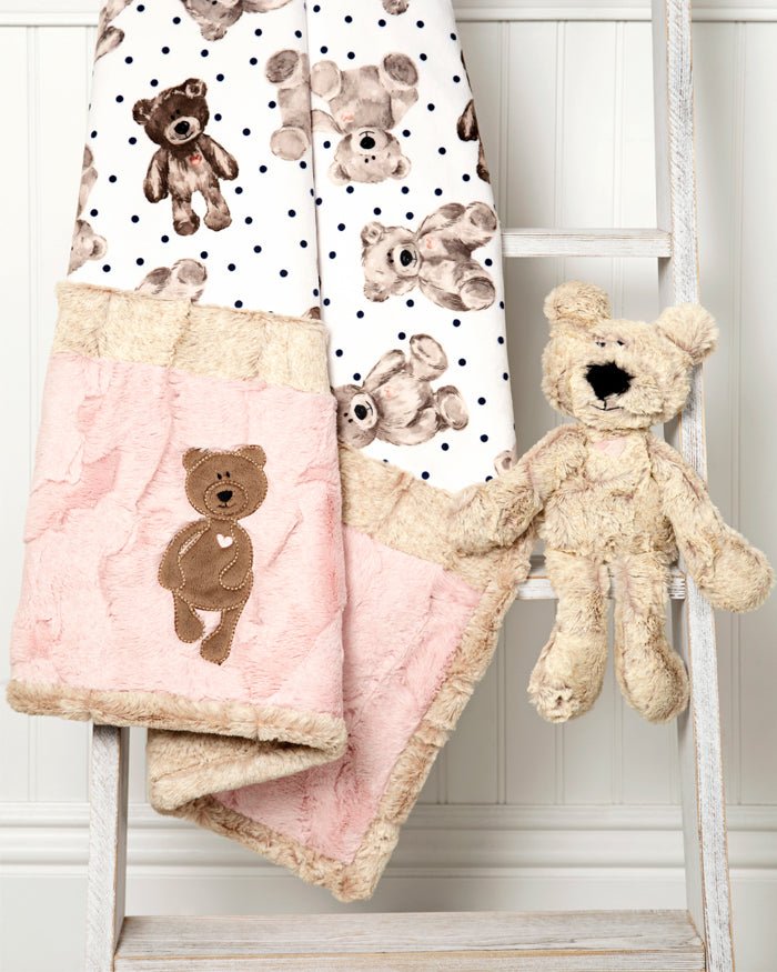 Shannon Fabrics Cuddle Buddies Kimberbear Minky Blanket and Stuffie Kit - On Pins & Needles Quilting Co.