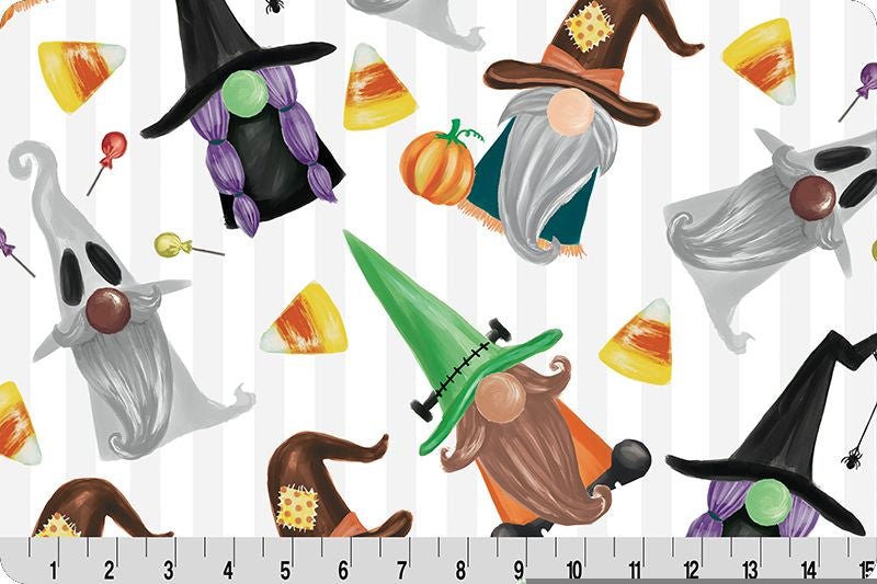 Shannon Fabrics Digital Cuddle Ghastly Gnomes Snow Minky Fabric (PRICE PER 1/2 YARD) - On Pins & Needles Quilting Co.