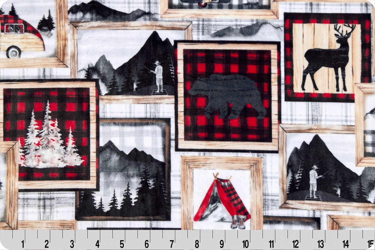 Shannon Fabrics Digital Cuddle Trail Mix Scarlet Minky Fabric - On Pins & Needles Quilting Co.
