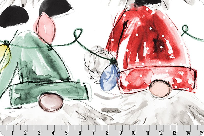 Shannon Fabrics Don't Gnome Me Digital Cuddle Snow Minky Fabric (PRICE PER 1/2 YARD) - On Pins & Needles Quilting Co.