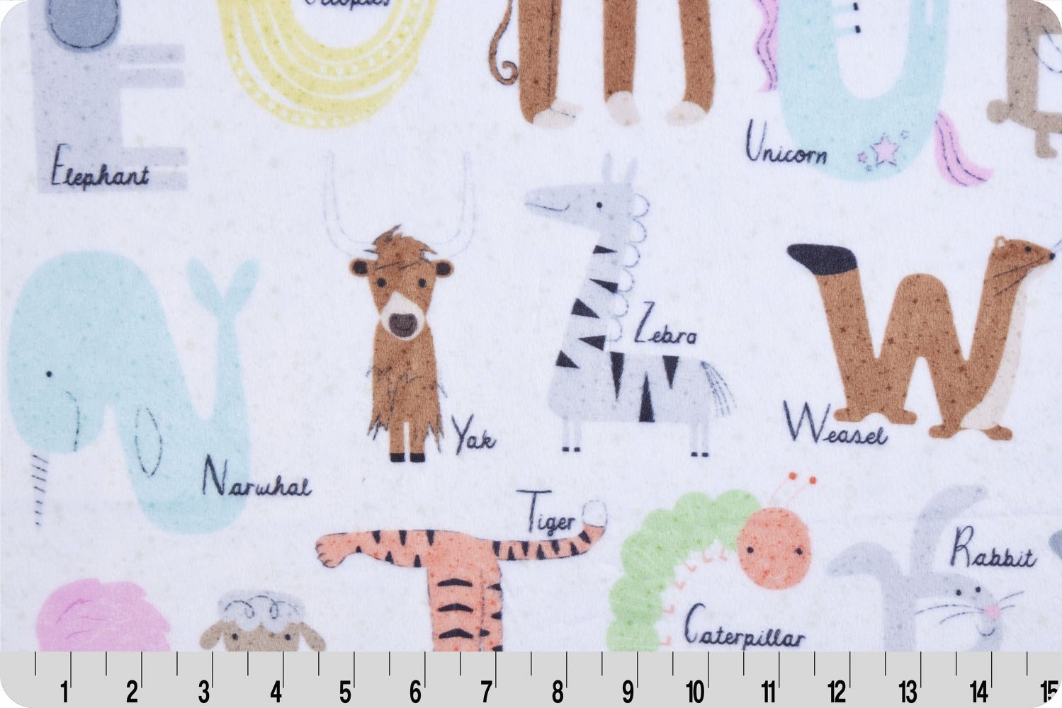 Shannon Fabrics Easy As ABC Digital Cuddle Multi Minky Fabric - On Pins & Needles Quilting Co.