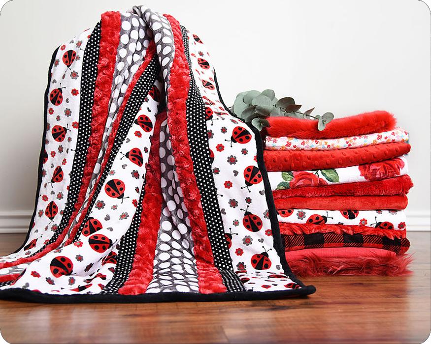 Shannon Fabrics Fabulous 5 Lovebug Cuddle Minky Blanket Kit 38"x58" - On Pins & Needles Quilting Co.