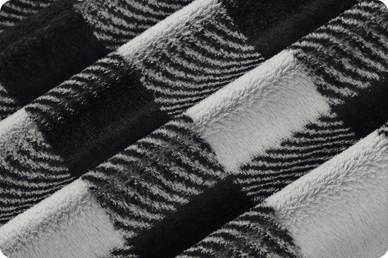 Shannon Fabrics Luxe Cuddle Buffalo Check Silver/Black Minky Fabric (PRICE PER 1/2 YARD) - On Pins & Needles Quilting Co.