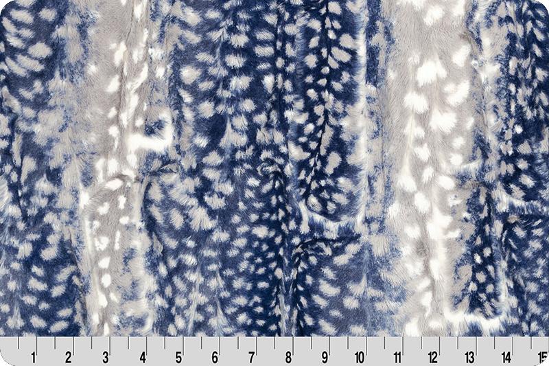 Shannon Fabrics Luxe Cuddle Fawn Navy Minky Fabric (PRICE PER 1/2 YARD) - On Pins & Needles Quilting Co.