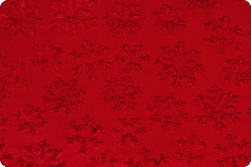 Shannon Fabrics Luxe Cuddle Snowflake Scarlet Minky Fabric (PRICE PER 1/2 YARD) - On Pins & Needles Quilting Co.