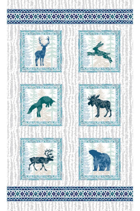 Shannon Fabrics McKay Manor Nordic Animals Digital Cuddle Panel Multi Minky Fabric - On Pins & Needles Quilting Co.