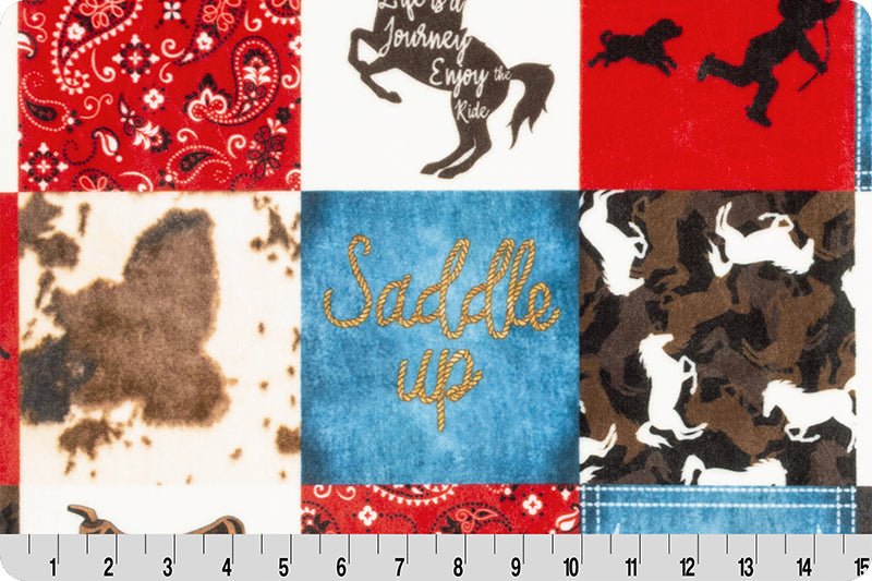 Shannon Fabrics Saddle Up Digital Cuddle Natural Minky Fabric - On Pins & Needles Quilting Co.
