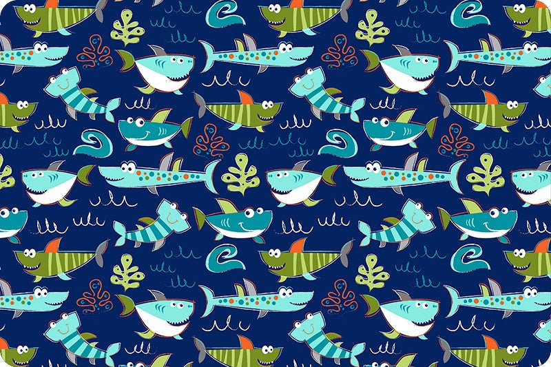 Shannon Fabrics Sharkies Digital Cuddle Sea Minky Fabric - On Pins & Needles Quilting Co.