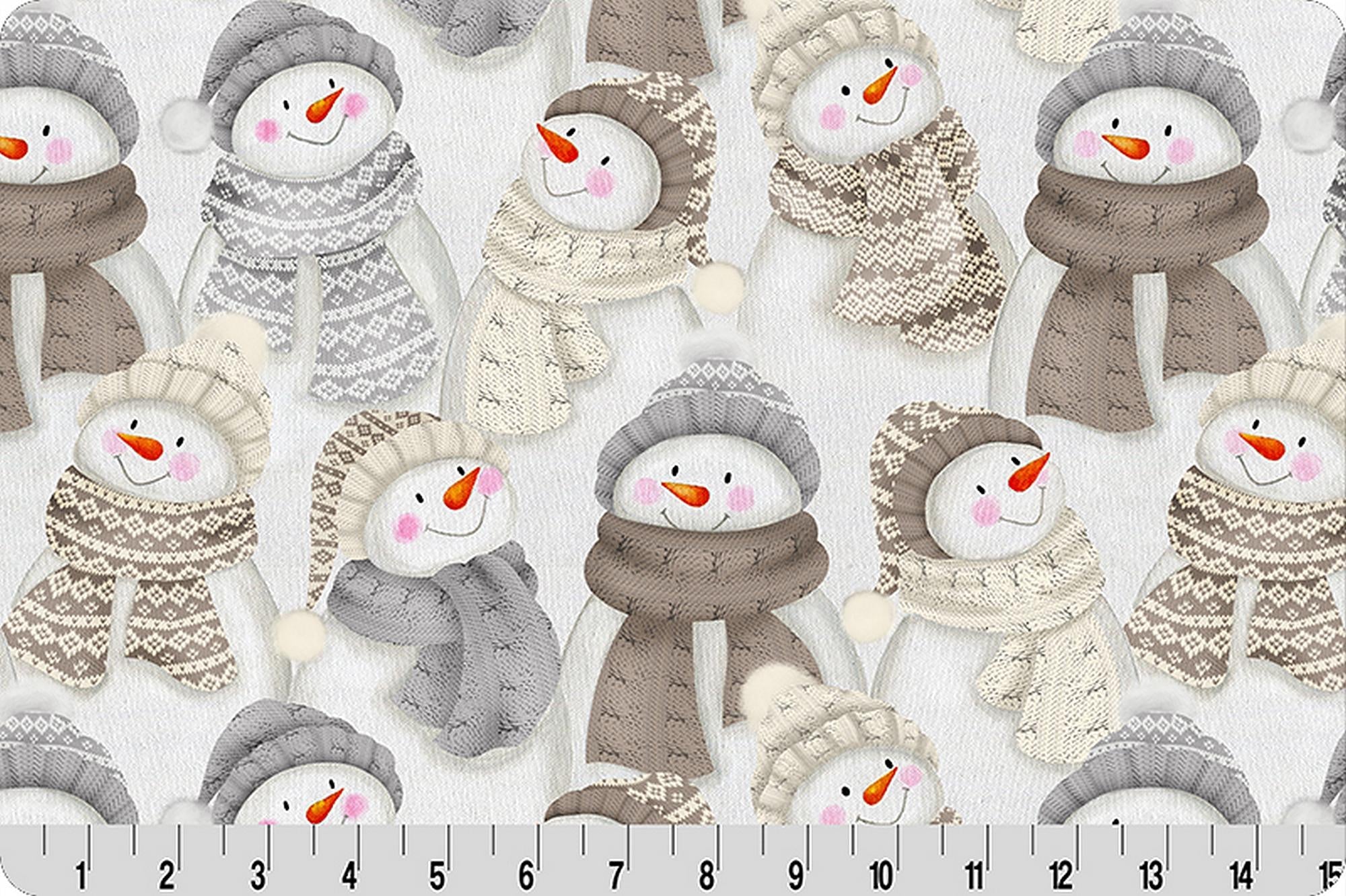 Shannon Fabrics Snow Day Digital Cuddle Simply Taupe Minky Fabric (PRICE PER 1/2 YARD) - On Pins & Needles Quilting Co.