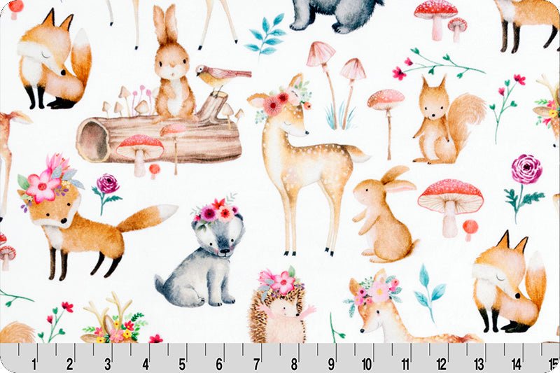 Shannon Fabrics Sweet Darlings Digital Cuddle Snow Minky Fabric - On Pins & Needles Quilting Co.