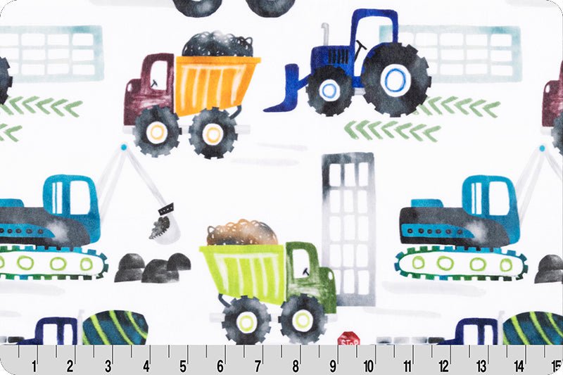 Shannon Fabrics Tractor Haul Digital Cuddle Multi Minky Fabric - On Pins & Needles Quilting Co.