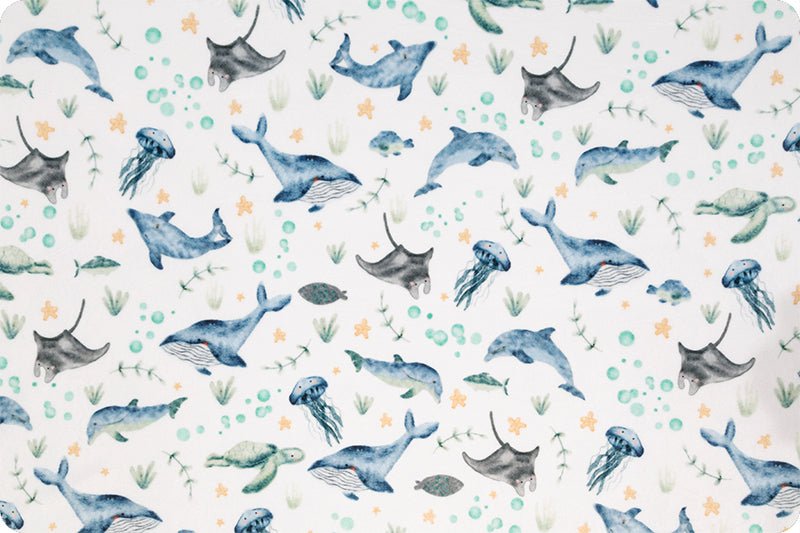Shannon Fabrics Under The Sea Multi Digital Cuddle Minky Fabric (PRICE PER 1/2 YARD) - On Pins & Needles Quilting Co.