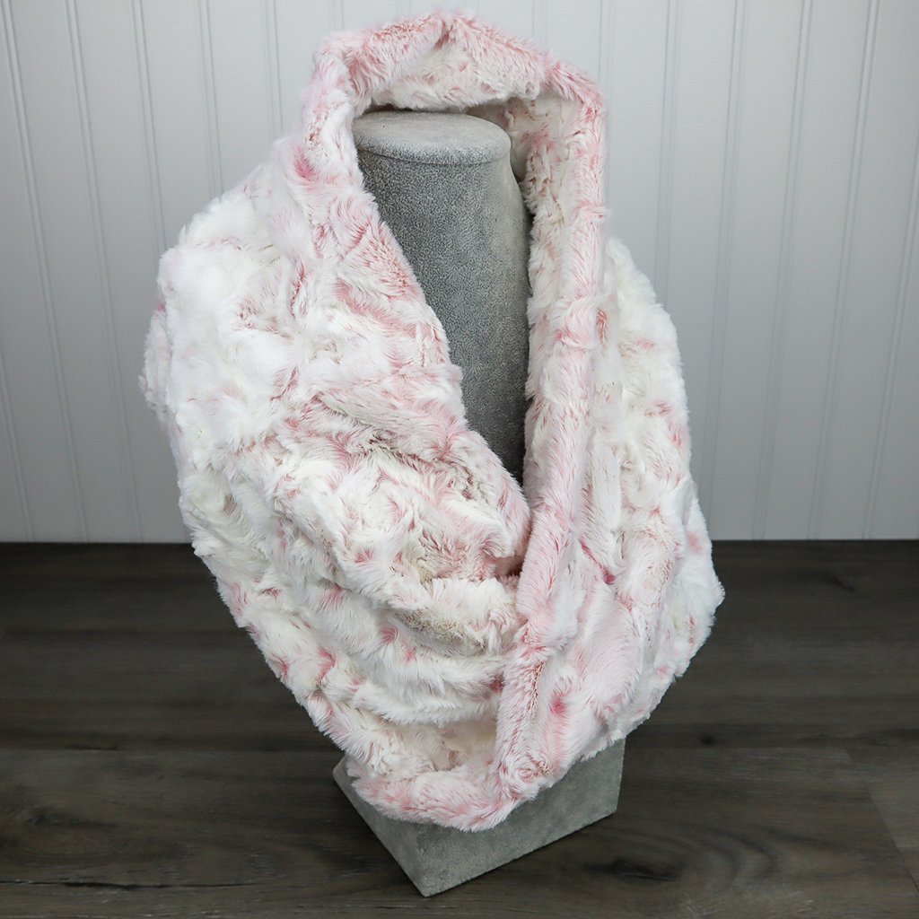 Snowy Owl Rosewater Luxe Minky Infinity Scarf - On Pins & Needles Quilting Co.