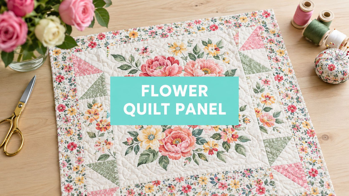 Flower Quilt Panel Ideas and How to Use Them Beautifully - On Pins & Needles Quilting Co.