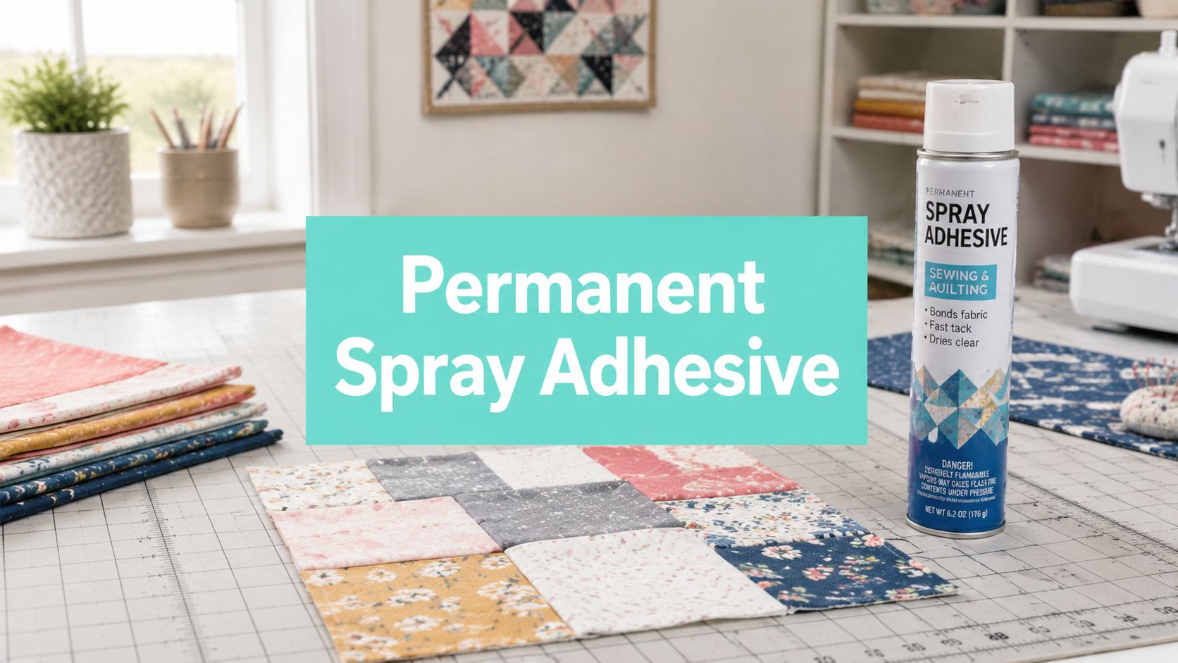Permanent Spray Fabric Adhesive Guide for Quilting - On Pins & Needles Quilting Co.