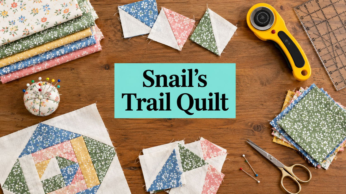 Snail's Trail Quilt Block Tutorial from Cut to Finish - On Pins & Needles Quilting Co.