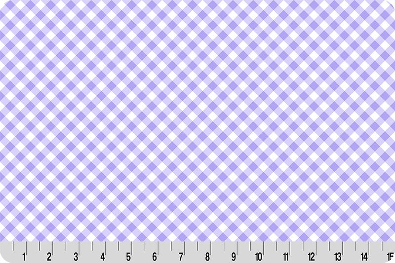 Shannon Fabrics Quilting Cuddle Barely Basics Gingham Bellflower 1.5mm 44" Wide Minky Fabric